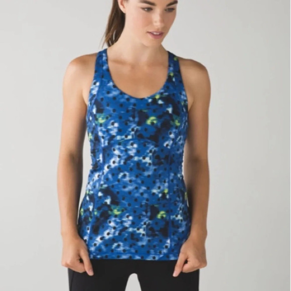 Lululemon Kanto Catch Me Tank Windy Blooms Saphire Blue Multi / Naval Blue 4‎ - Picture 1 of 10